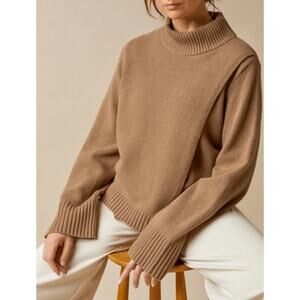 Boob Design Nursing Sweater L/XL Wool Turtleneck Maternity Minimalist Capsule
